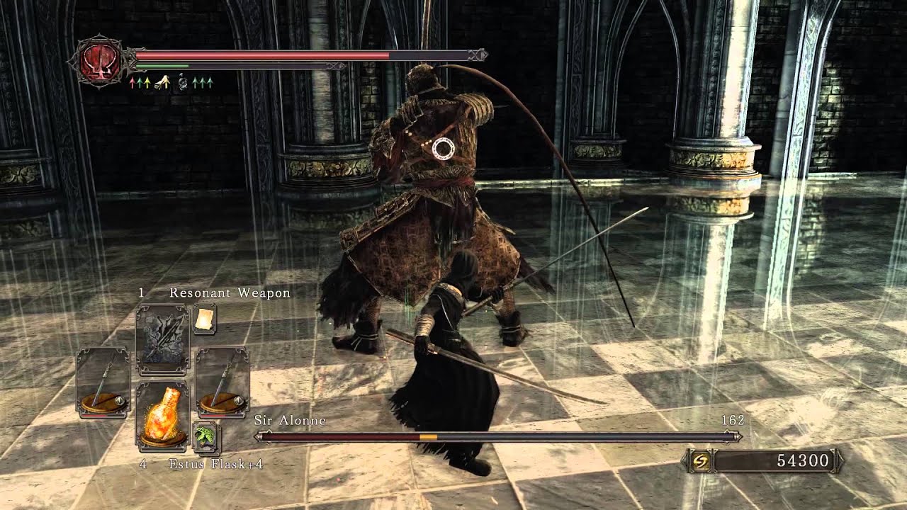 Dark Souls II - Powerstance Blacksteel Katana vs Sir Alonne YouTube