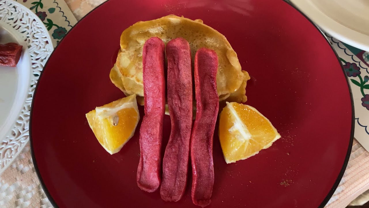 Jamaican style AMERICA BREAKFAST BANANA PANCAKE & SAUSAGES Ep 61