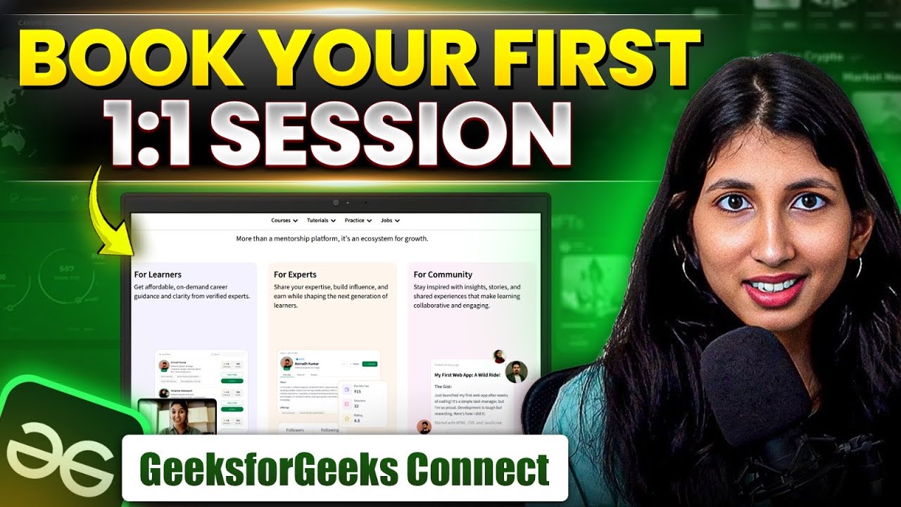 Book Your First 1:1 Session- GeeksforGeeks Connect | Mock Interviews ...