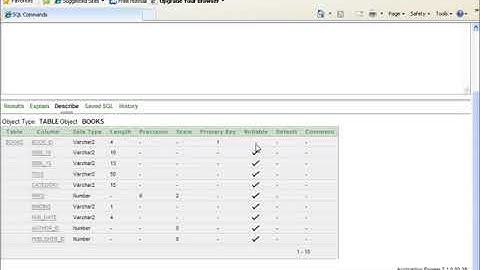 SQL with Oracle 10g XE   Using DESCRIBE to View the Table Structure
