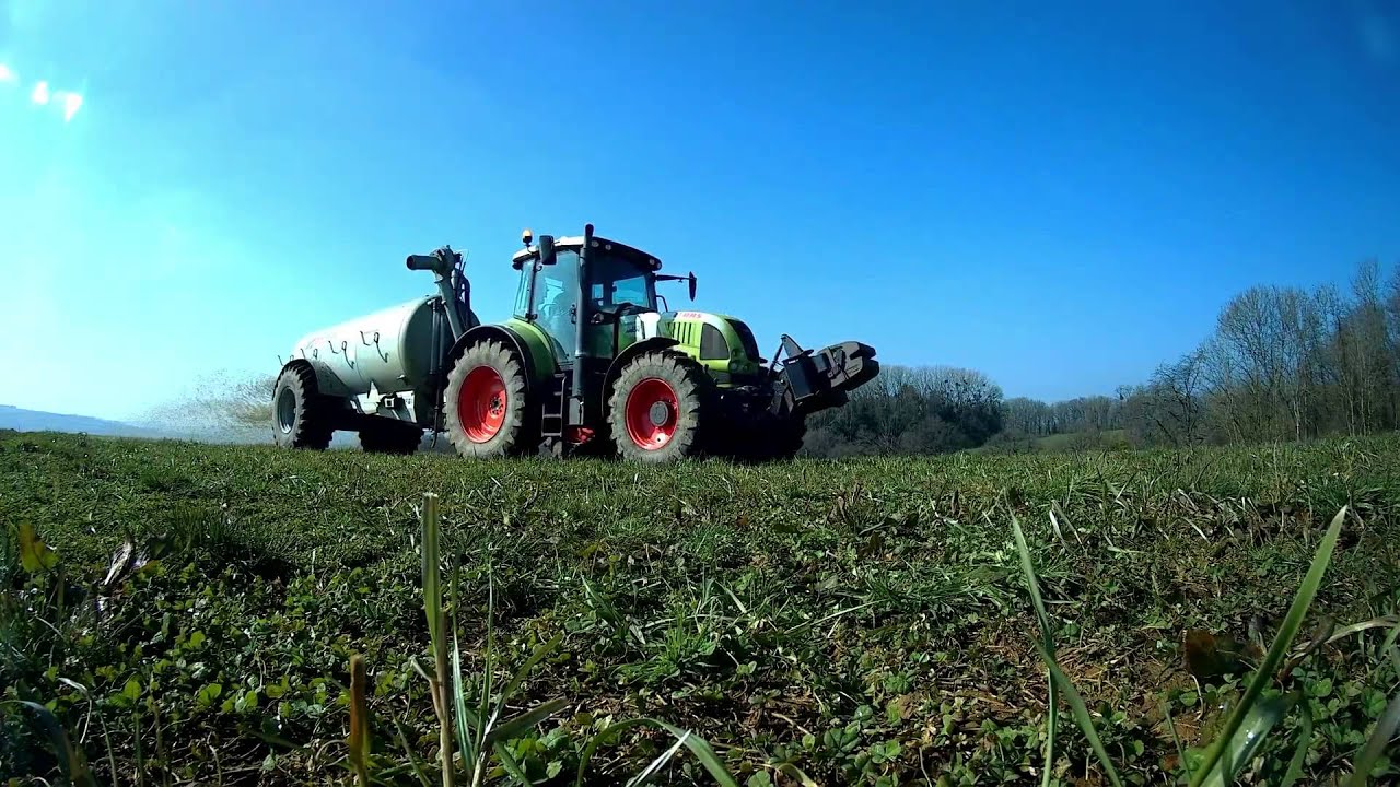 Épandage du lisier ( CLAAS Arion 620 + tonneau Agrimat 11500L ) [GoPro]