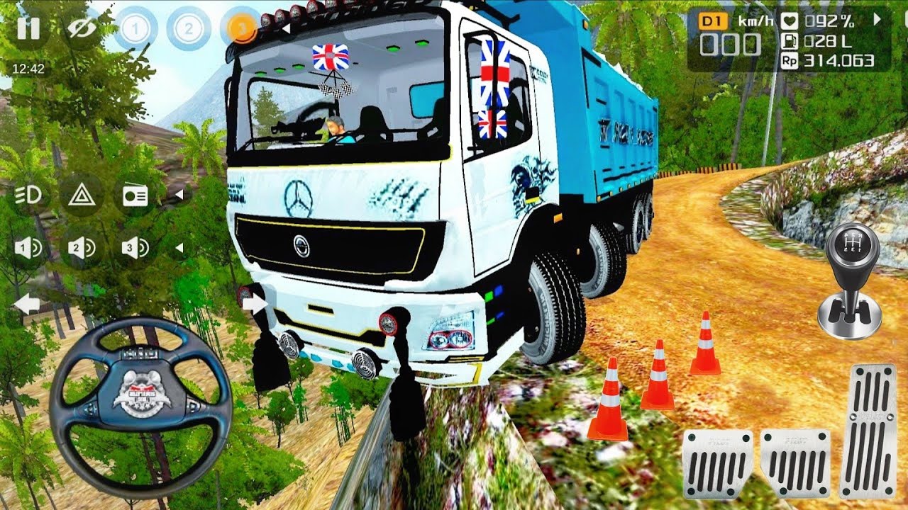 12 Wheeler Stones Transport Truck Driving ln Muddy Road For Bus Simulator Indonesia Mod BussidGame