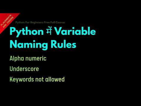 Variable Naming Rules in Python || Hindi || Lesson 5 || Python For Beginners