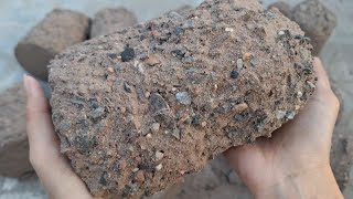 New video Brown stony sand floor crumbling satisfying
