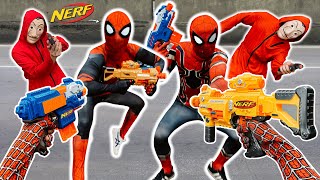 Team Spiderman Nerf War Vs Bad Guy Team action Pov