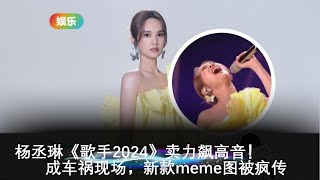 杨丞琳《歌手2024》卖力飙高音！成车祸现场，新款meme图被疯传 #杨丞琳 #娱乐明星 #娱乐圈