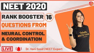 Rank Booster Questions From Neural Control and Coordination For NEET 2020 | Vedantu