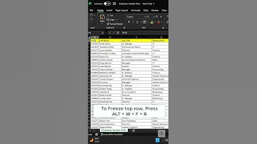 How to  Freeze Top Row in Excel in 5 SECONDS! #shorts #excel