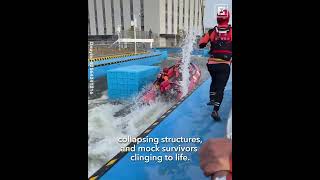 Dangerous Flood Rescue Boat Training