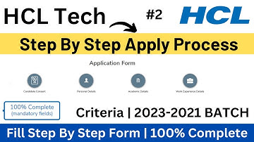 HCL Off-Campus Hiring | Step By Step Apply Form | Any Criteria | 2023-2021 BATCH | 100% Form |PART-2