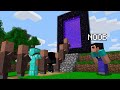 BIG QUEUE VILLAGER on SECRET SUPER PORTAL! NOOB vs PRO vs HACKER vs GOD in Minecraft Animation!