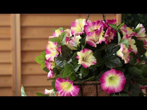 Vidéo : Jardinière suspendue de pétunia artificiel