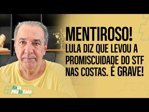 LIAR! Lula says he carried the STF's promiscuity on his back. IT'S SERIOUS!