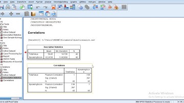 Pearson Correlation SPSS 20