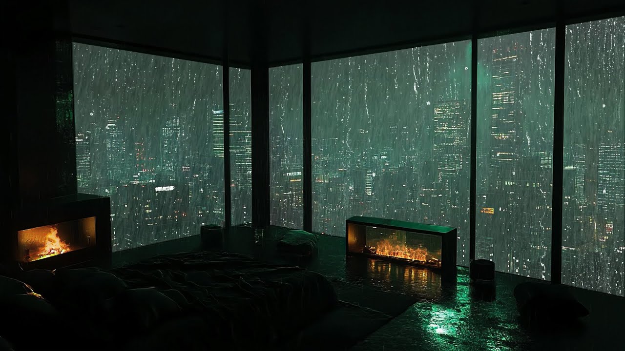 Звук дождя за окном в сопровождении грома | Сильный дождь помогает расслабиться и легко заснуть