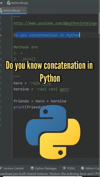 Do you know concatenation in python | @pythonintelugu#pythoncoding ...