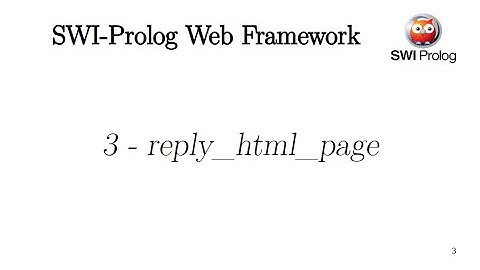 Prolog Web Framework - Episode 3 - reply_html_page