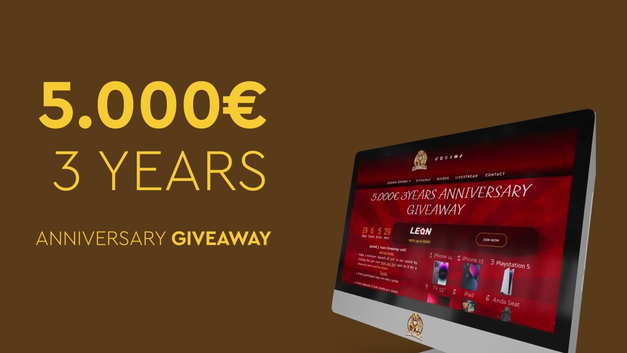 5.000€ 3YEARS ANNIVERSARY GIVEAWAY - SLOTAKIAS