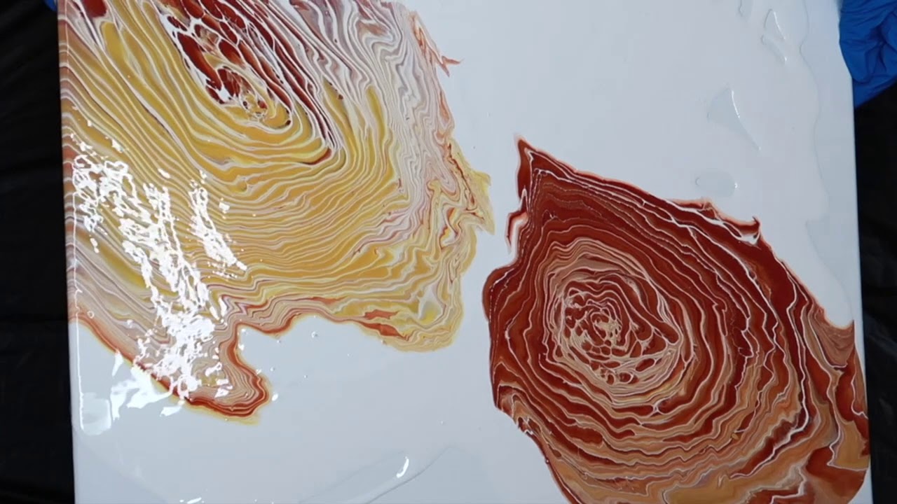 Fluid Art Tree Ring Pour with Negative Space - YouTube