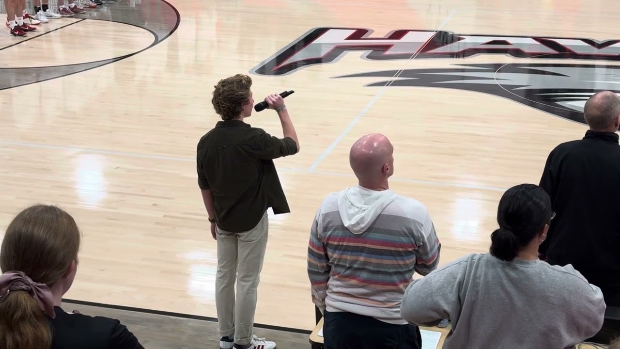 Watch Jake sings the National Anthem at Alta High School on YouTube Watch Jake sings the National Anthem at Alta High School on YouTube