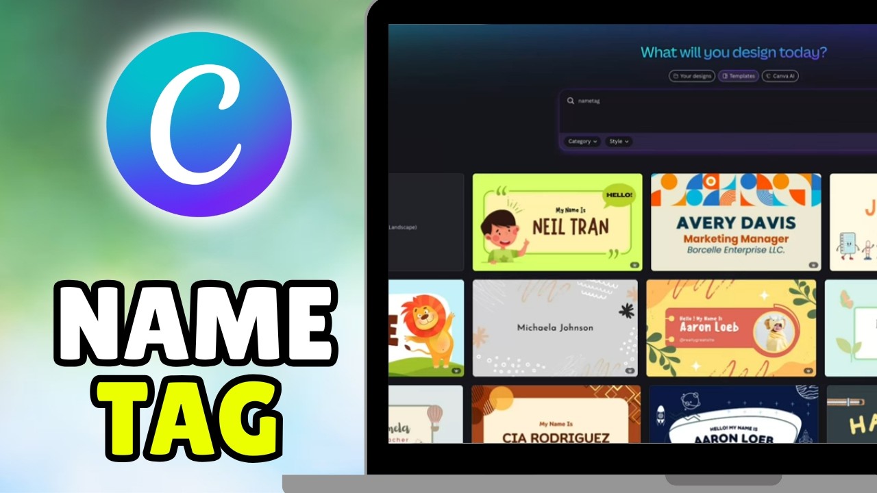 How To Make a Name Tag Using Canva (2026) - Full Nametag/Name Plate ...