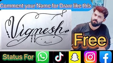 Vignesh Name Signature Calligraphy Status | How to Cursive write with cut Marker #vignesh @Vignesh
