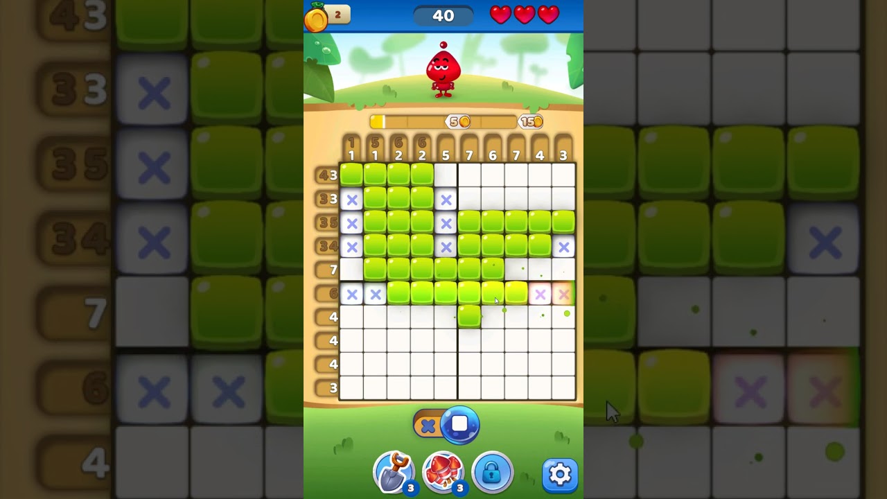 Nono Crossing Picture Nonogram level 40 - YouTube