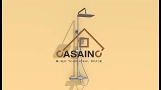 CASAINC Thermostatic Rectangle Rain Shower Faucet with Bathtub Spout Installtion