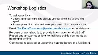 Tribal Informational Workshop on Bay-Delta Plan Update