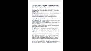 History 130 M E Actual Test Questions and Answers Graded A+
