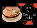 Old school jam & coconut cake & pink custard :) Easy recipe