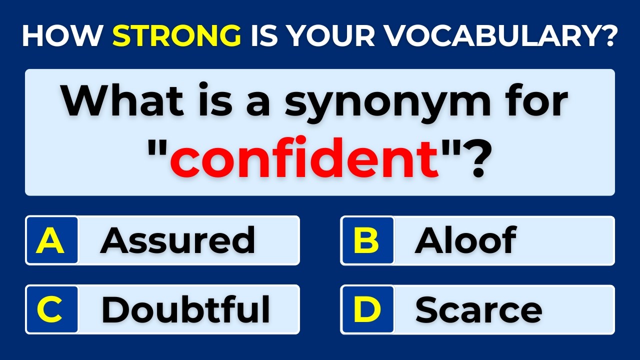 How Strong Is Your Vocabulary? Can You Score 30/30? Synonyms Quiz | #Challenge 20