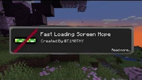 "Fast Loading Screen Addon For MCPE 1.21+ | Speed Up Your Game!"