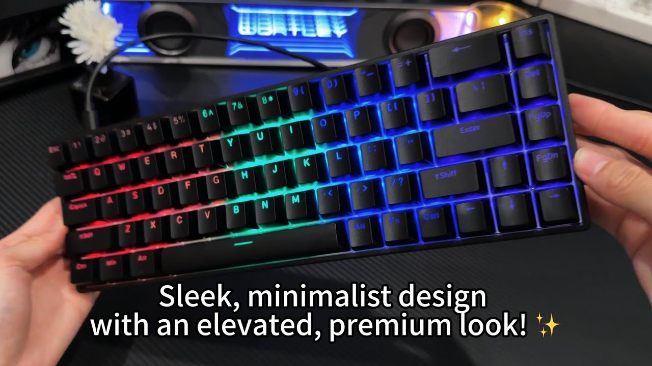 ergonomic compact 68Key wired Mechanical Keyboard, Premium Gaming Keyboard for mac laptop PC Esports