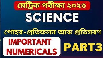 HSLC Exam 2023 Science Chapter 10  Numerical /SEBA HSLC 2023 Important Questions Part 3