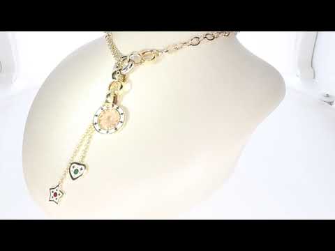 Cetaş Güneş Simgeli Fosfor Mineli 14 Ayar Altın Kolye