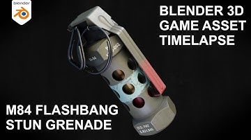Blender M84 Flashbang Game Asset Timelapse | Modeling/Baking/Texturing