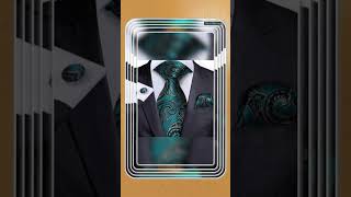 Luxury Silk Plaid Necktie – Teal Blue-Green Men’s Tie Set, 100% Mulberry Silk for Weddings &amp; Office