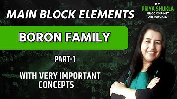 Main Group elements chemistry CSIR-NET |Boron Family CSIR-NET,  GATE | Basic of inorganic chemistry