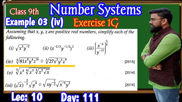 Rs Aggarwal Class 9 Exercise 1G Example 3 (iv) | Assuming that x y z are positive real Numbers