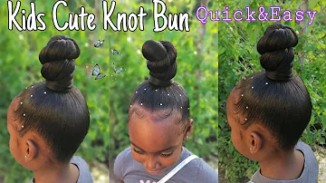 How to do : Top Knot Bun with cheap braiding hair | kids hairstyle 😍