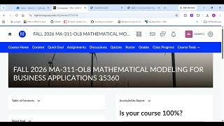 Intro to Brightspace course Ma 311 OL8 fall 2026