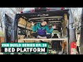 Platform Bed in ProMaster Van + 6" Memory Foam + 1,000 Subscribers! //Ep. 20 DIY VAN BUILD