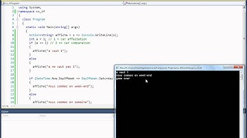 tutoriel 13 C# en français - les conditions IF ELSE
