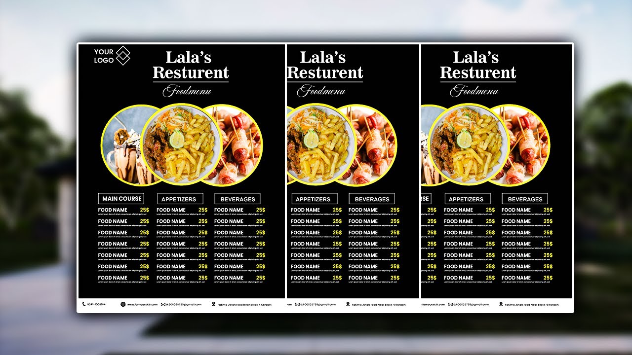 How to Design a Food Menu in Adobe Illustrator | Step-by-Step Tutorial ...