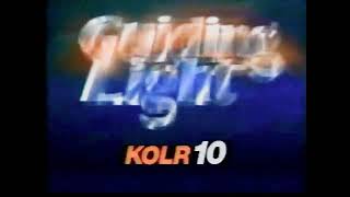 KOLR-TV Channel 10 CBS Springfield Mo Bupmer For Guiding Light Back In The Winter Of 1989
