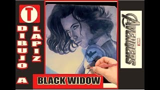 Scarlett Johansson La Viuda Negra Avengers Dibujo A Lapiz