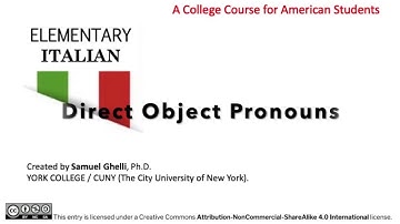 Direct Object Pronouns (Italian)