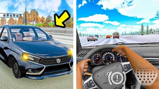 ОПЕРСКАЯ ЕЗДА ПО ТРАССЕ НА LADA VESTA ИГРА НА АНДРОИД! РУССКИЕ ТАЧКИ DRIVING ZONE screenshot 2