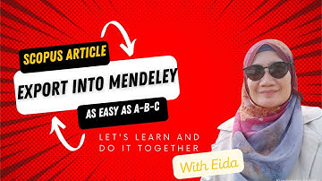Export article to refer  from Scopus to Mendeley
